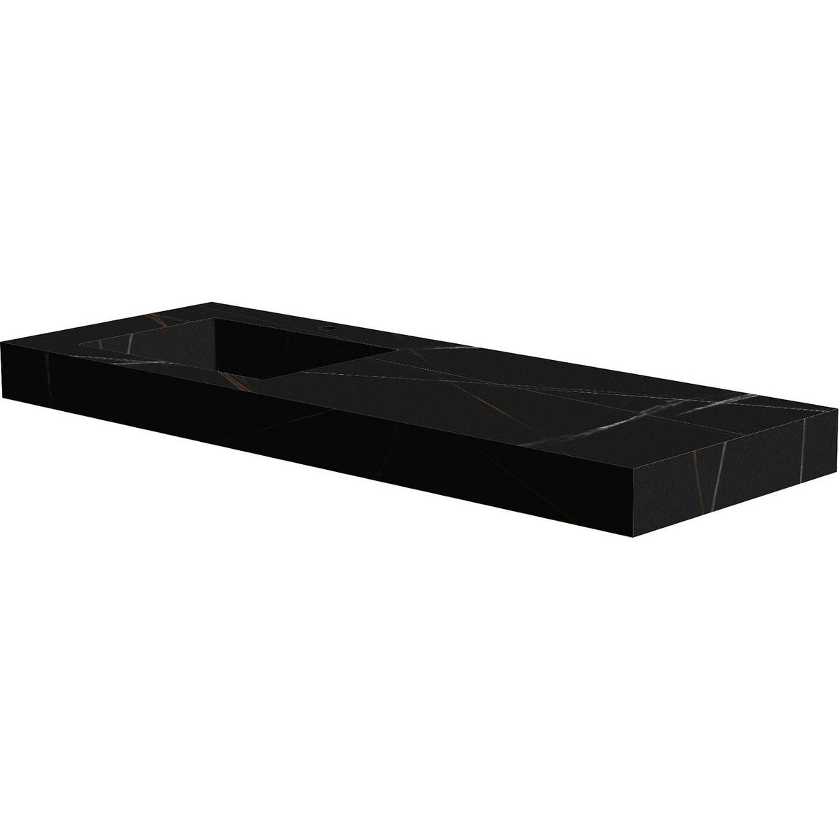 TABLET KERAMISCH MARMER PURO LAVABO S LINKS B140 H10 1KRAANGAT BAMBOO BLACK