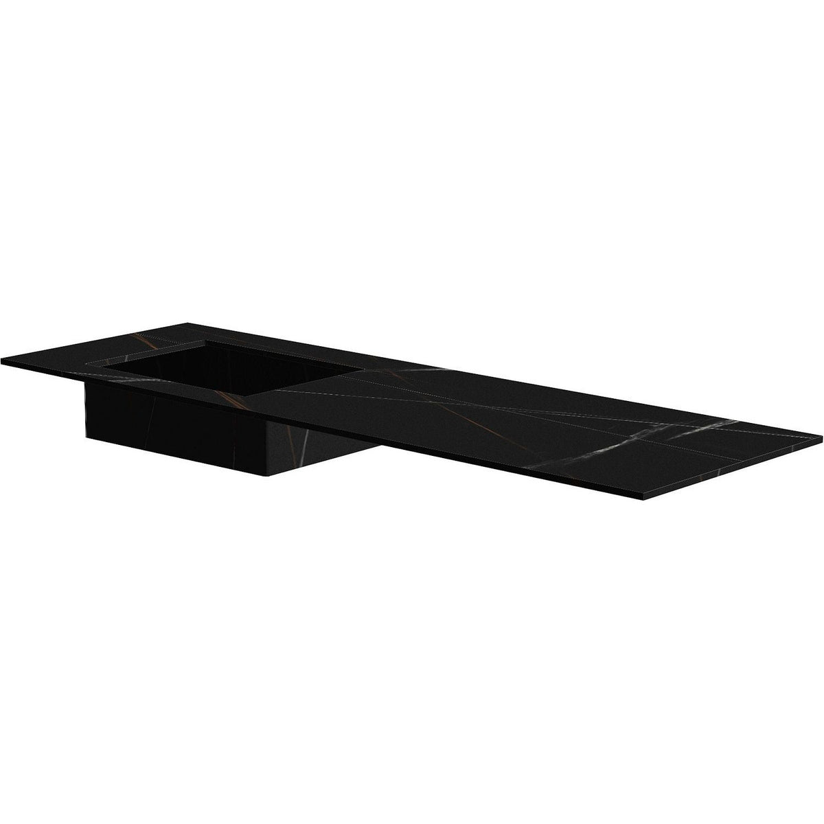 TABLET KERAMISCH MARMER PURO LAVABO S LINKS B160 H1,2 ZONDER KRAANGAT BAMBOO BLACK