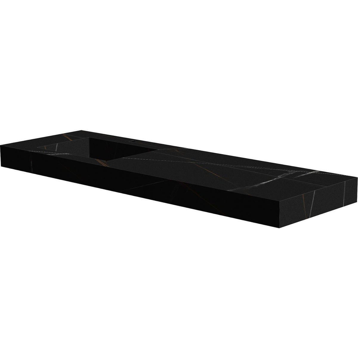 TABLET KERAMISCH MARMER PURO LAVABO S LINKS B160 H10 1KRAANGAT BAMBOO BLACK