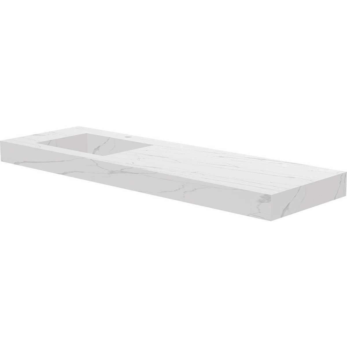 TABLET KERAMISCH MARMER PURO LAVABO S LINKS B160 H10 +KRAANGAT WHITE CALACATTA
