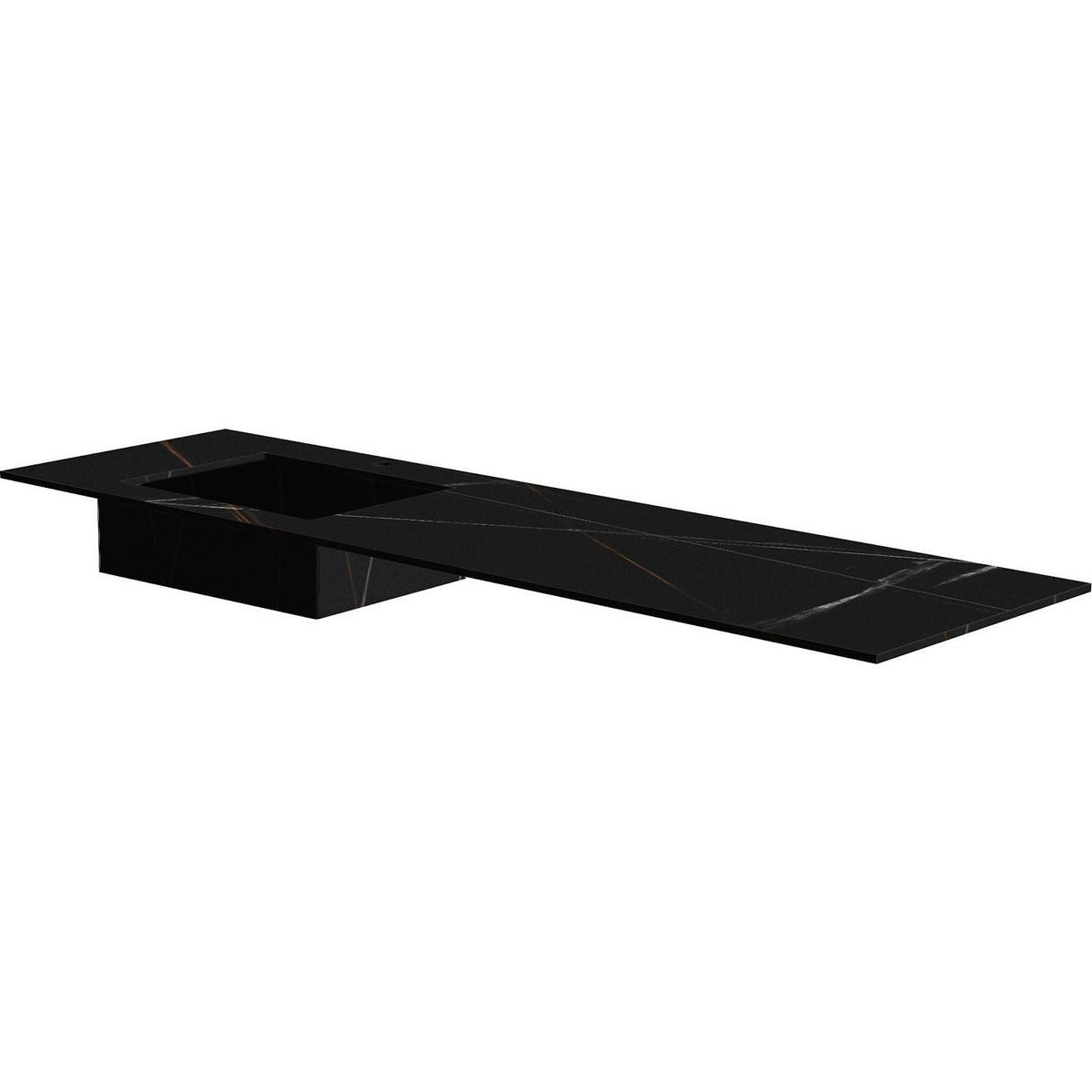 TABLET KERAMISCH MARMER PURO LAVABO S LINKS B180 H1,2 1KRAANGAT BAMBOO BLACK