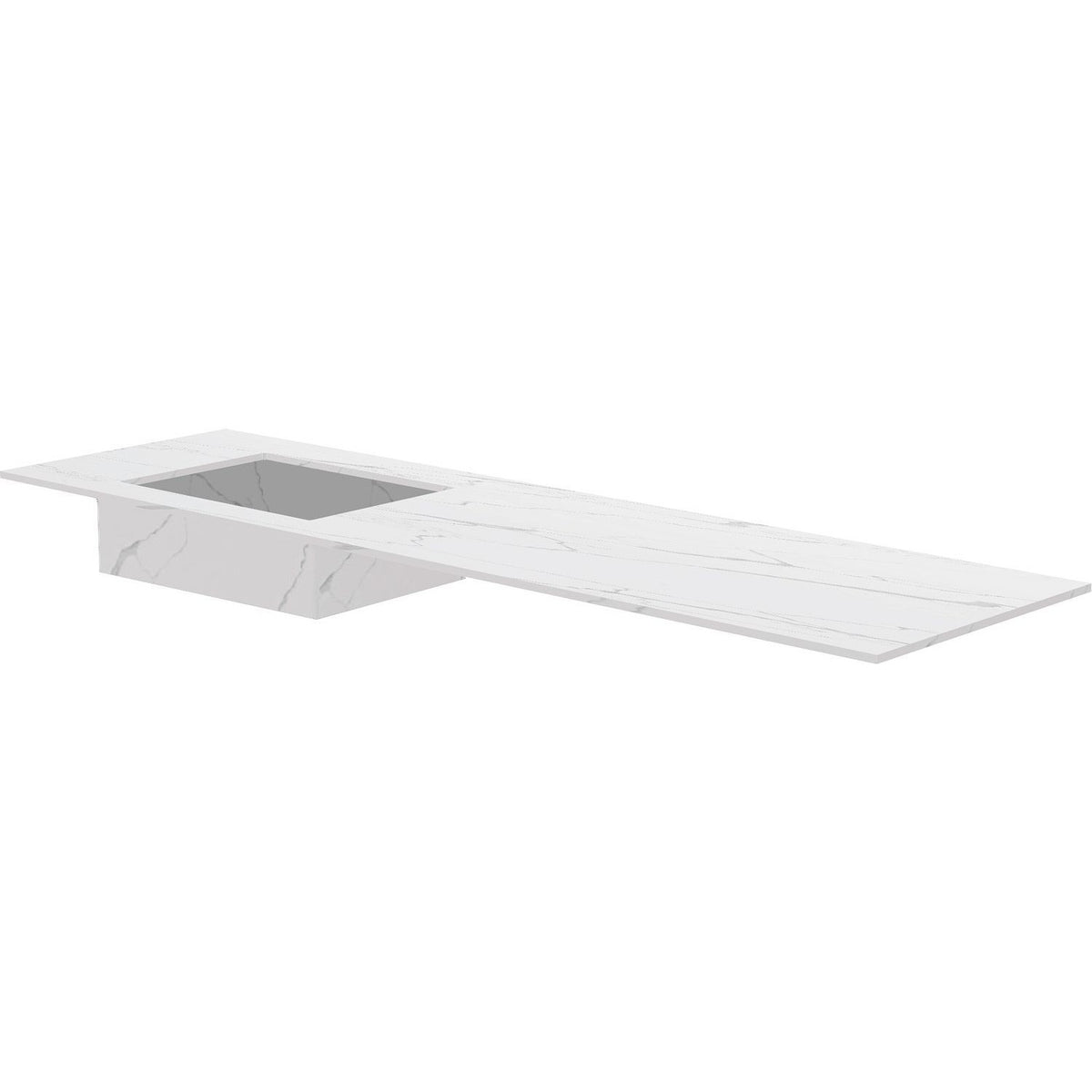 TABLET KERAMISCH MARMER PURO LAVABO S LINKS B180 H1,2 ZONDER KRAANGAT WHITE CALACATTA