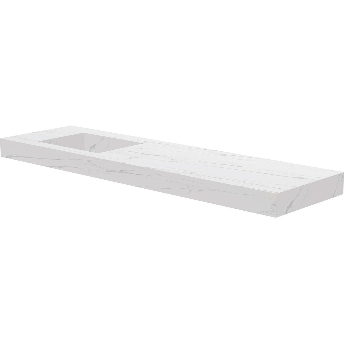 TABLET KERAMISCH MARMER PURO LAVABO S LINKS B180 H10 ZONDER KRAANGAT WHITE CALACATTA