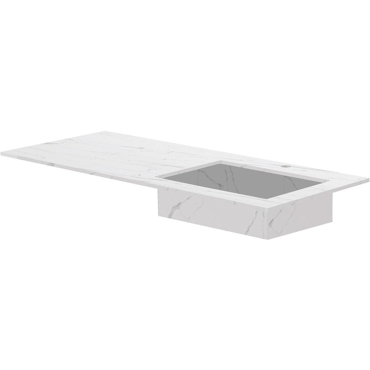 TABLET KERAMISCH MARMER PURO LAVABO S RECHTS B120 H1,2 +KRAANGAT WHITE CALACATTA