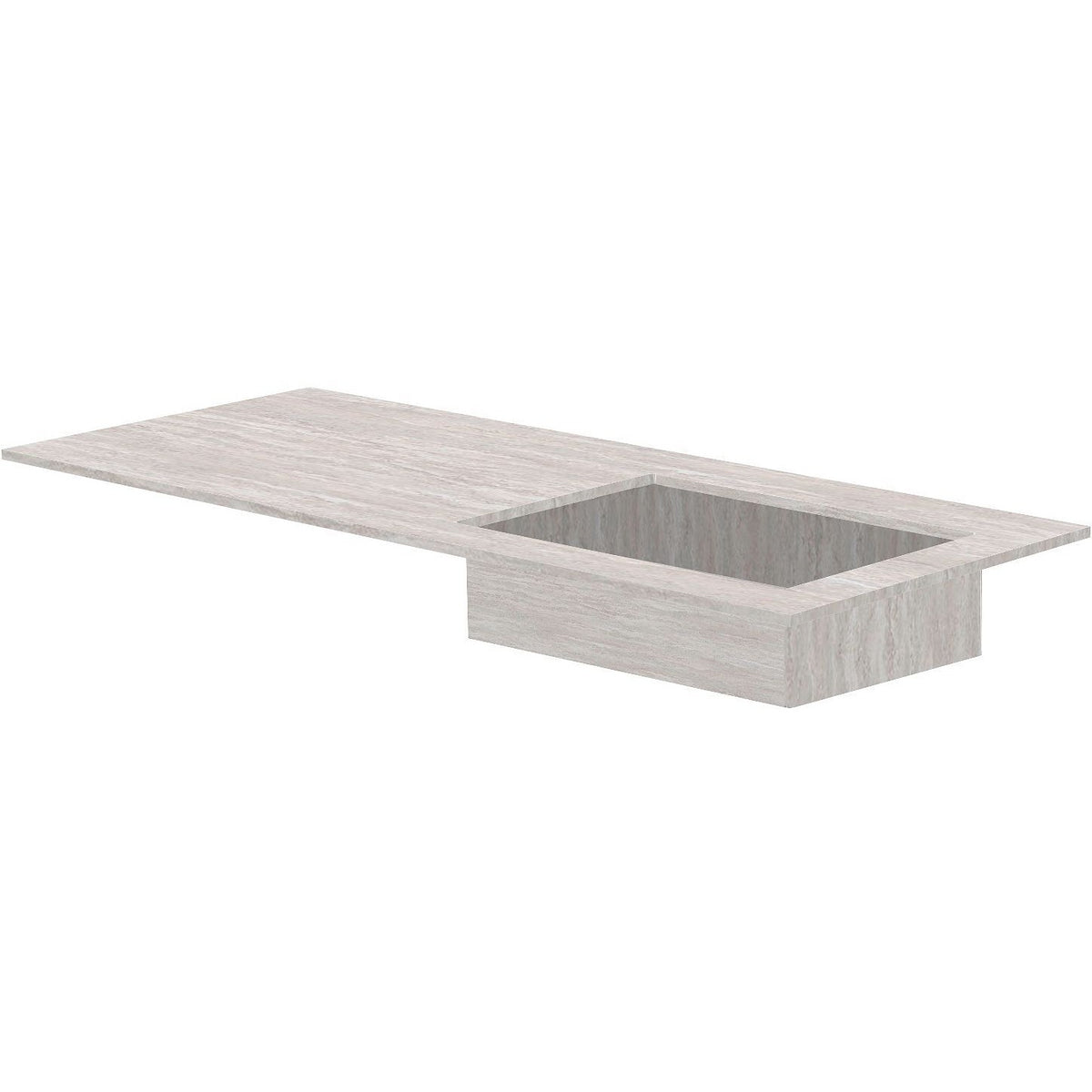 TABLET KERAMISCH MARMER PURO LAVABO S RECHTS B120 H1,2 ZONDER KRAANGAT TRAVERTIN NEW