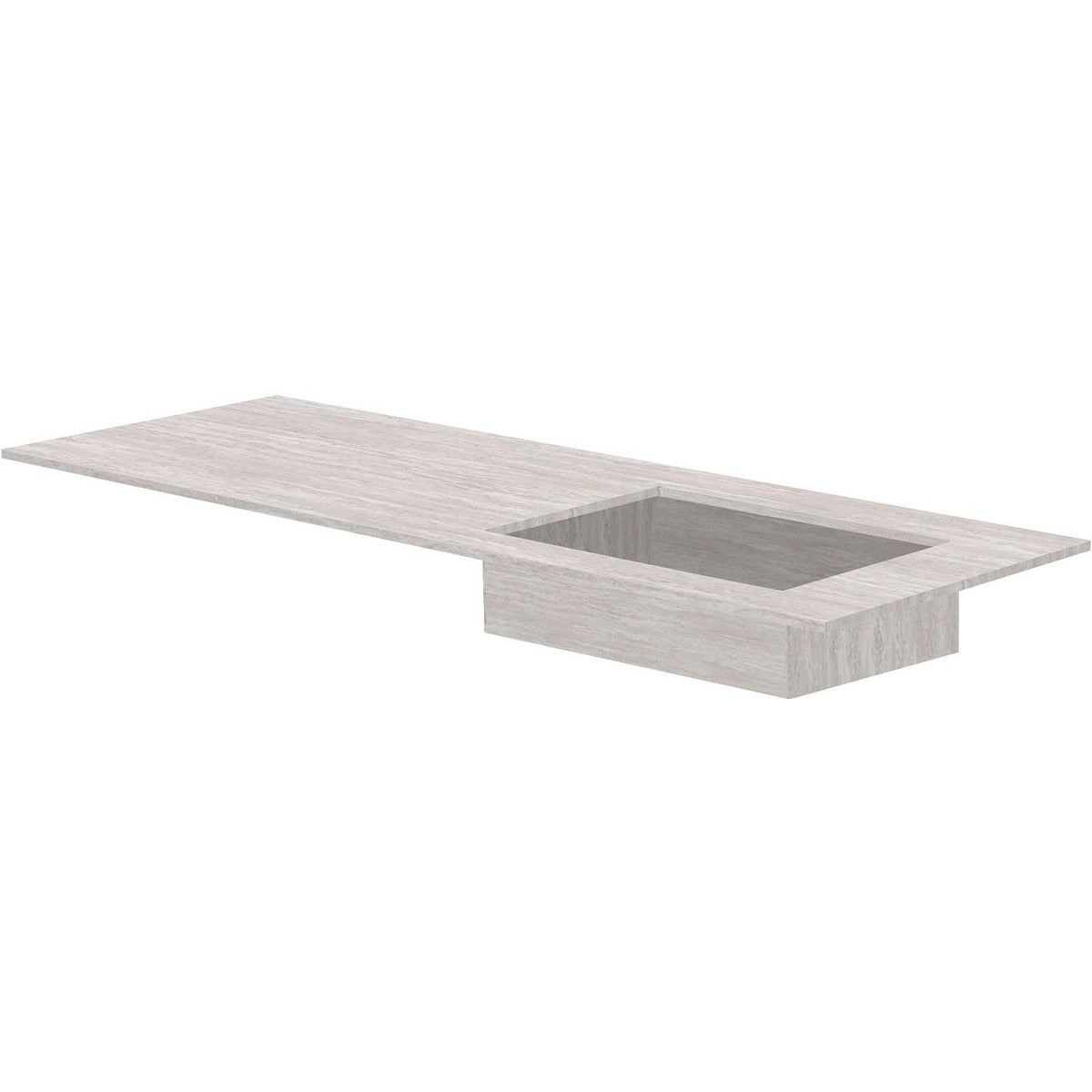 TABLET KERAMISCH MARMER PURO LAVABO S RECHTS B140 H1,2 ZONDER KRAANGAT TRAVERTIN NEW