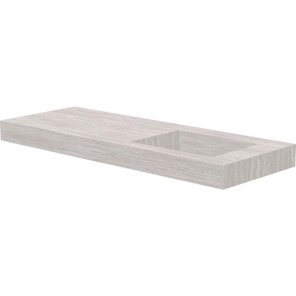 TABLET KERAMISCH MARMER PURO LAVABO S RECHTS B140 H10 ZONDER KRAANGAT TRAVERTIN NEW