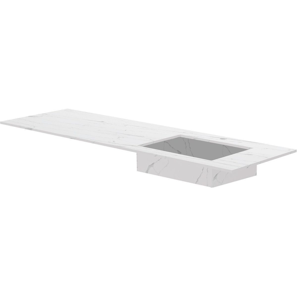TABLET KERAMISCH MARMER PURO LAVABO S RECHTS B160 H1,2 +KRAANGAT WHITE CALACATTA