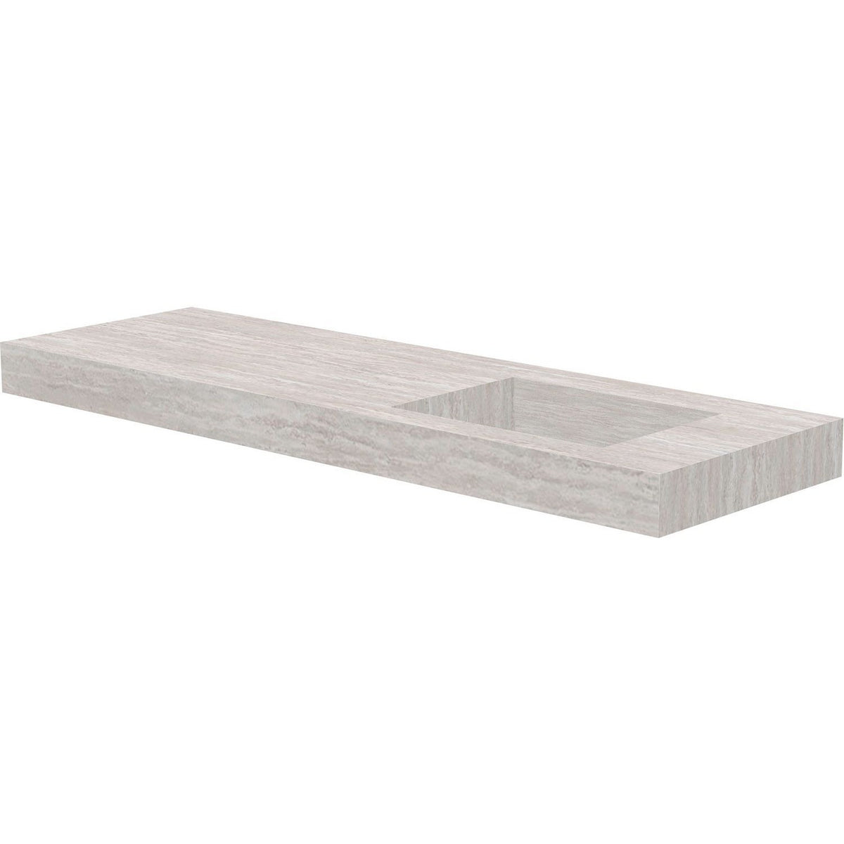 TABLET KERAMISCH MARMER PURO LAVABO S RECHTS B160 H10 ZONDER KRAANGAT TRAVERTIN NEW