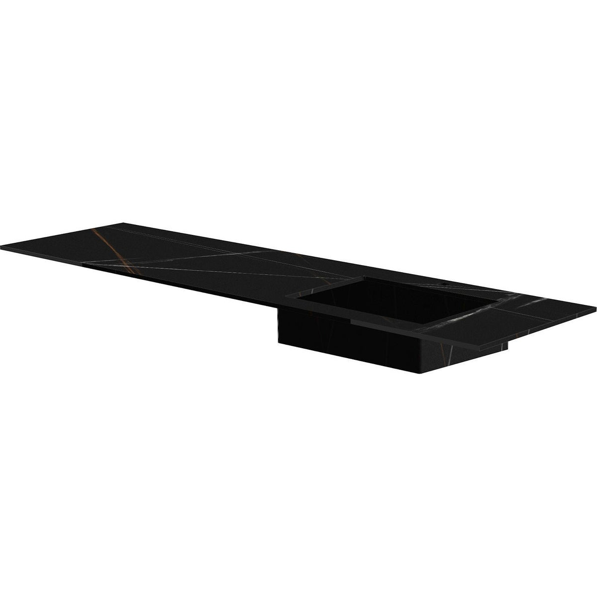 TABLET KERAMISCH MARMER PURO LAVABO S RECHTS B180 H1,2 1KRAANGAT BAMBOO BLACK