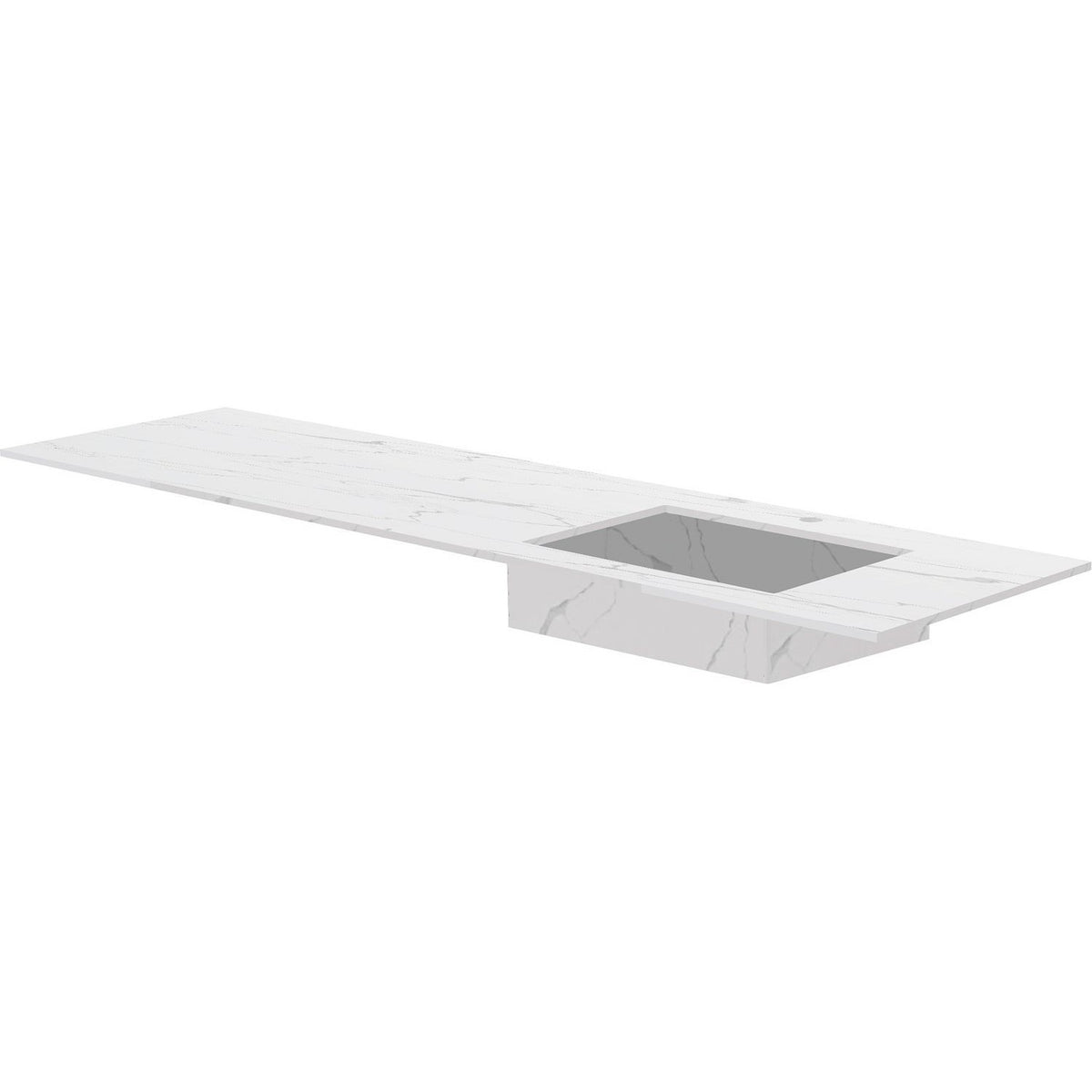 TABLET KERAMISCH MARMER PURO LAVABO S RECHTS B180 H1,2 +KRAANGAT WHITE CALACATTA