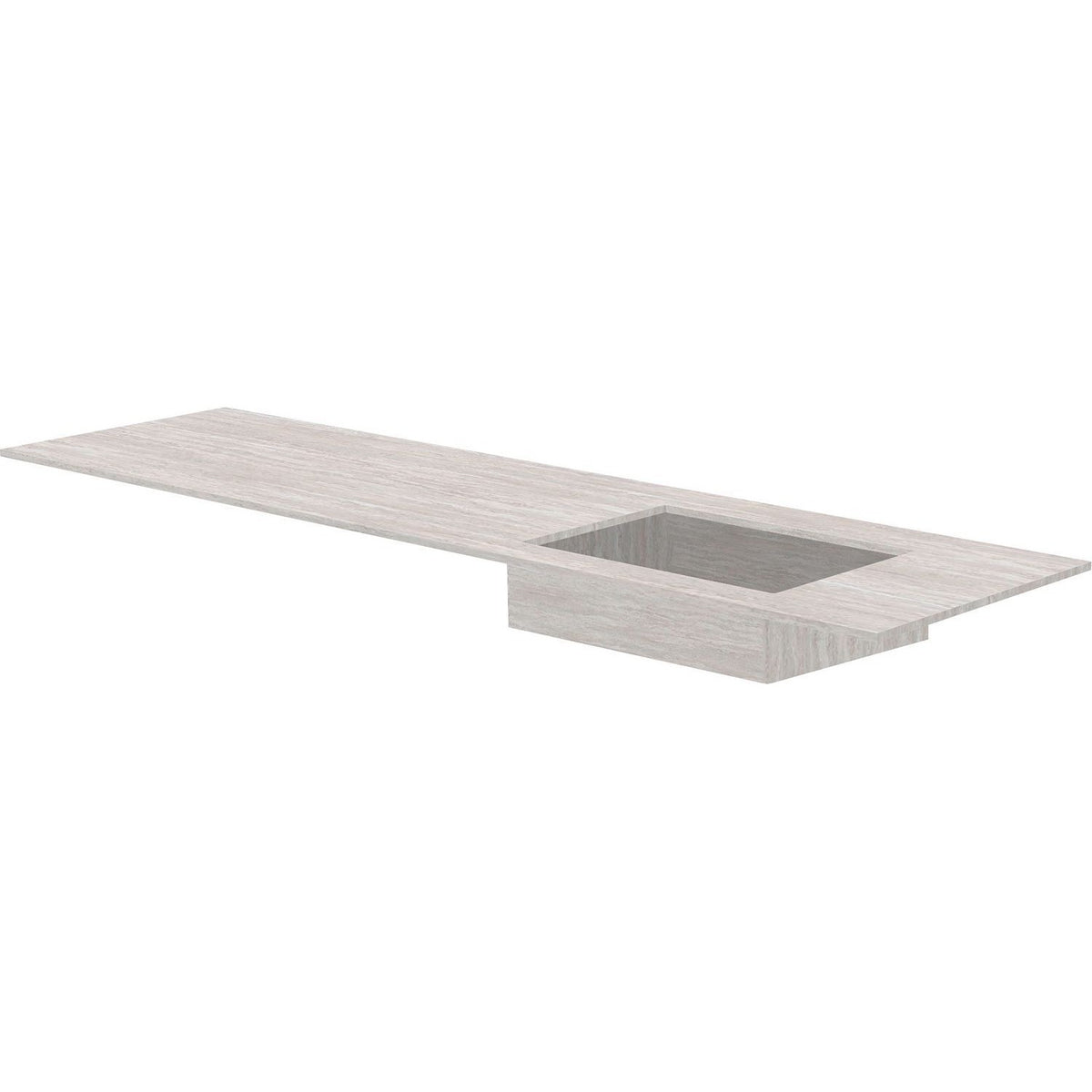 TABLET KERAMISCH MARMER PURO LAVABO S RECHTS B180 H1,2 ZONDER KRAANGAT TRAVERTIN NEW