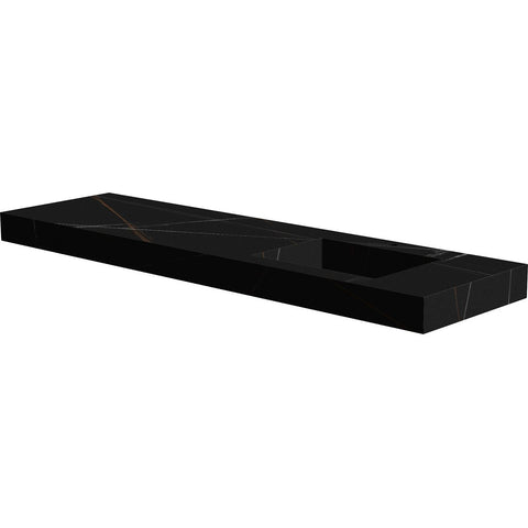 TABLET KERAMISCH MARMER PURO LAVABO S RECHTS B180 H10 1KRAANGAT BAMBOO BLACK