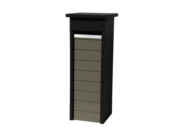 De Witte EX123 brievenbus blauwe hardsteen zwart/taupe