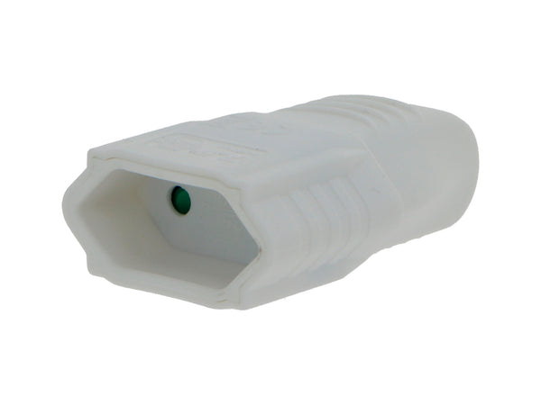 Profile fiche femelle 2,5A matière synthétique blanc 2 pièces
