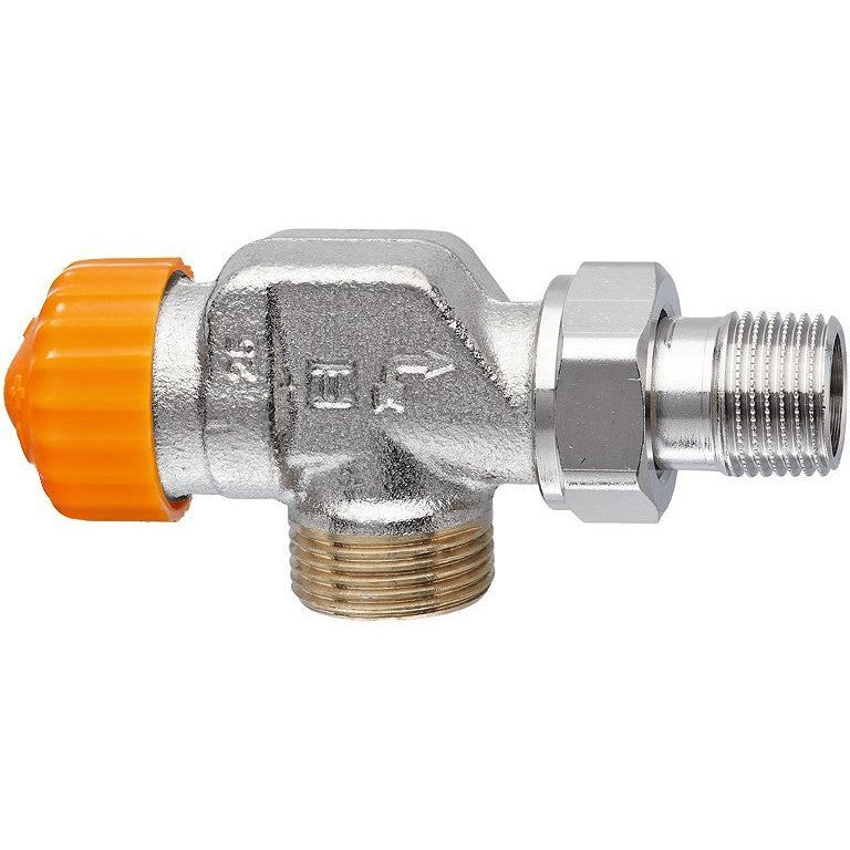 Thermostatische radiatorkraan Eclipse Heimeier haaks verkeerd 3/4"M-1/2"