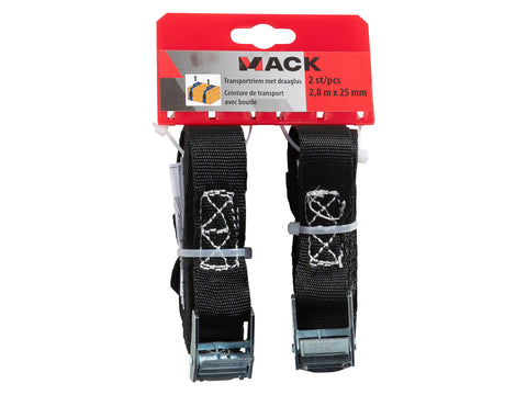 Mack transportriem met draaglus 25mm 2,8m 2 stuks