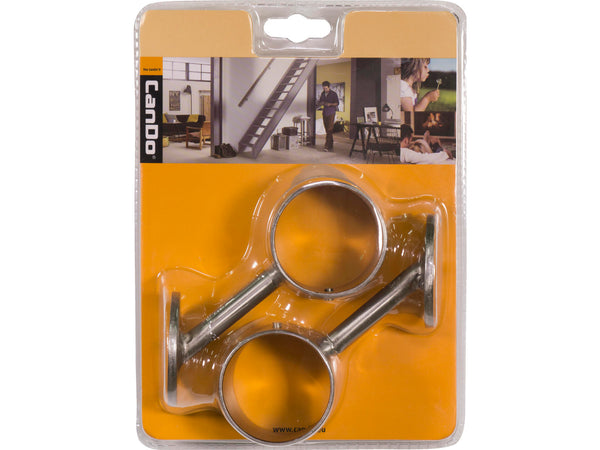 CanDo Support de rampe d’escalier Rotterdam aspect inox 2 pièces