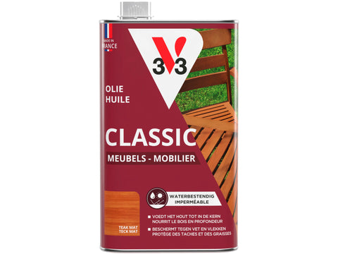 V33 tuinmeubilairolie mat 1l teak