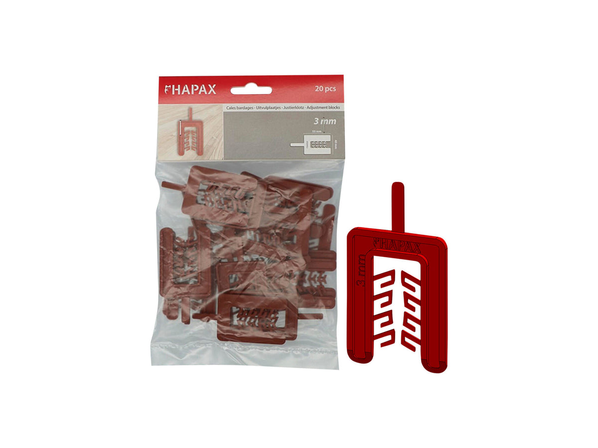 Hapax uitvulplaatjes 3x40x55 mm 20 stuks