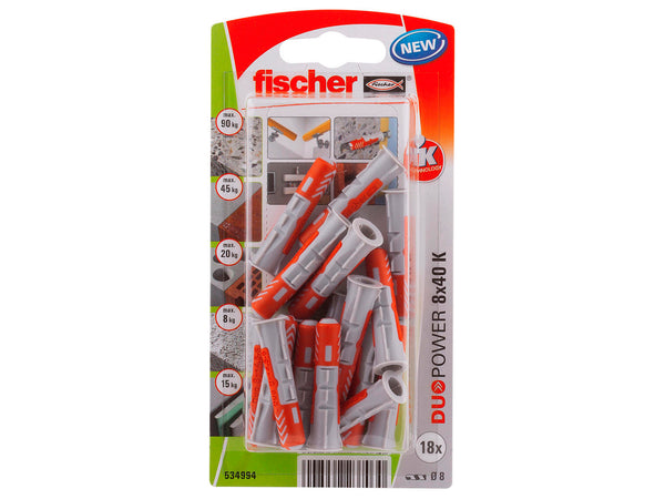 Fischer cheville universelle Duopower 8x40 mm 18 pièces