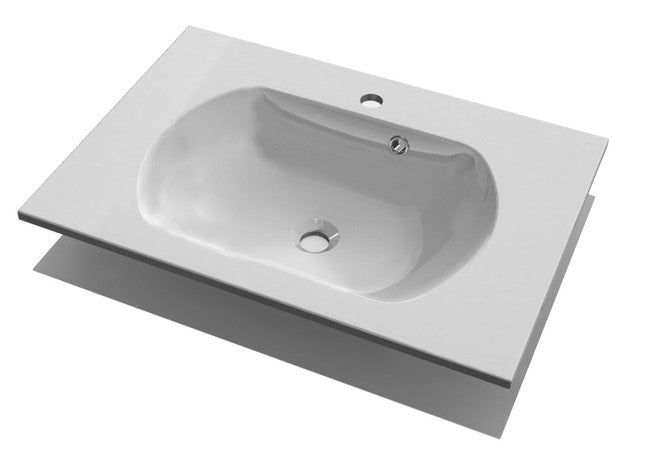 Van Marcke Nora tablet met 1wastafel kunstmarmer 900x500x15mm wit mat