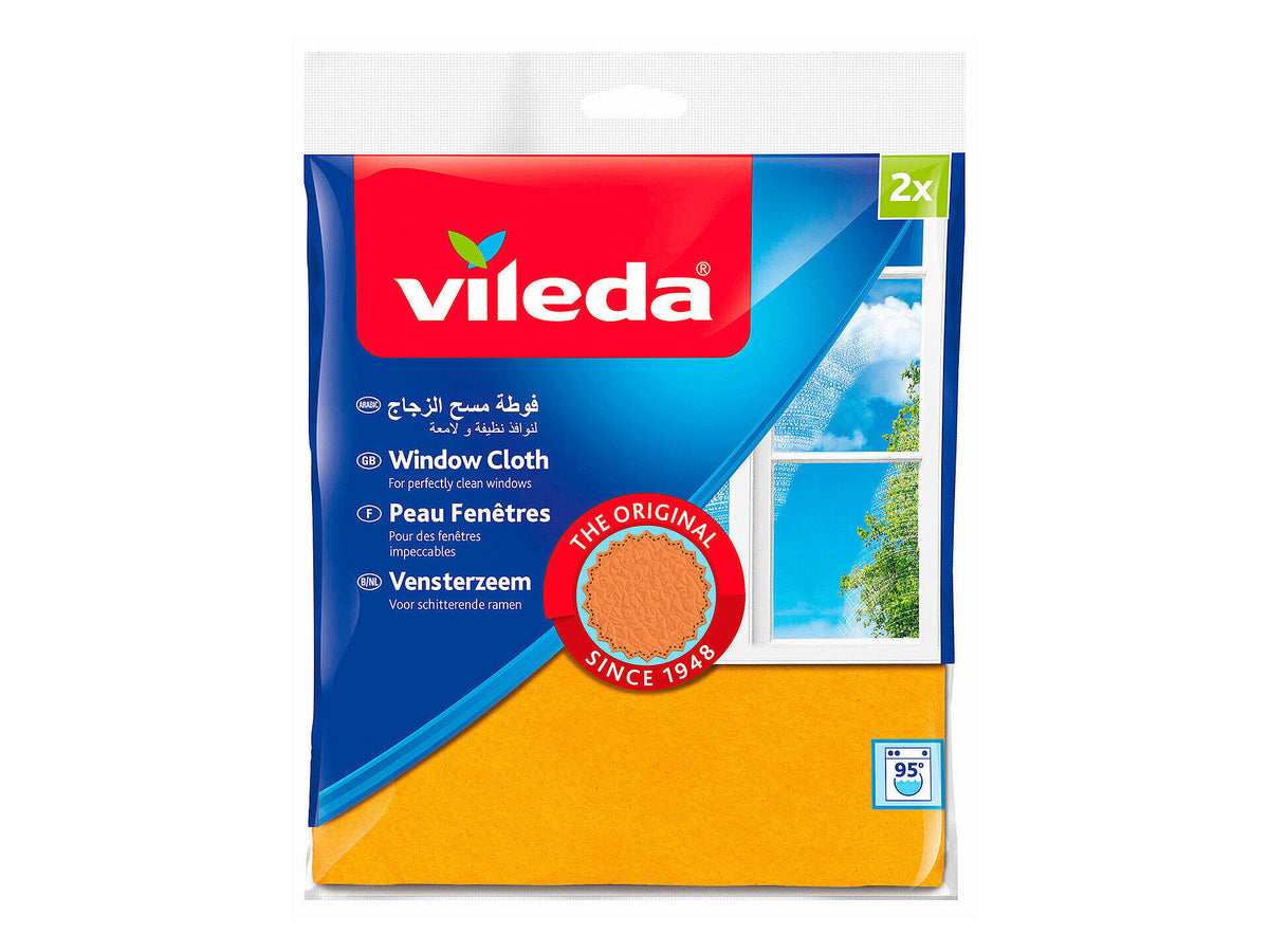 Vileda vensterzeem +30% microfibre 20x18 cm 2 stuks