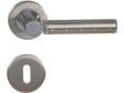 Linea Bertomani Poignée de porte avec rosaces 47mm set complet aluminium nickelé/chromé