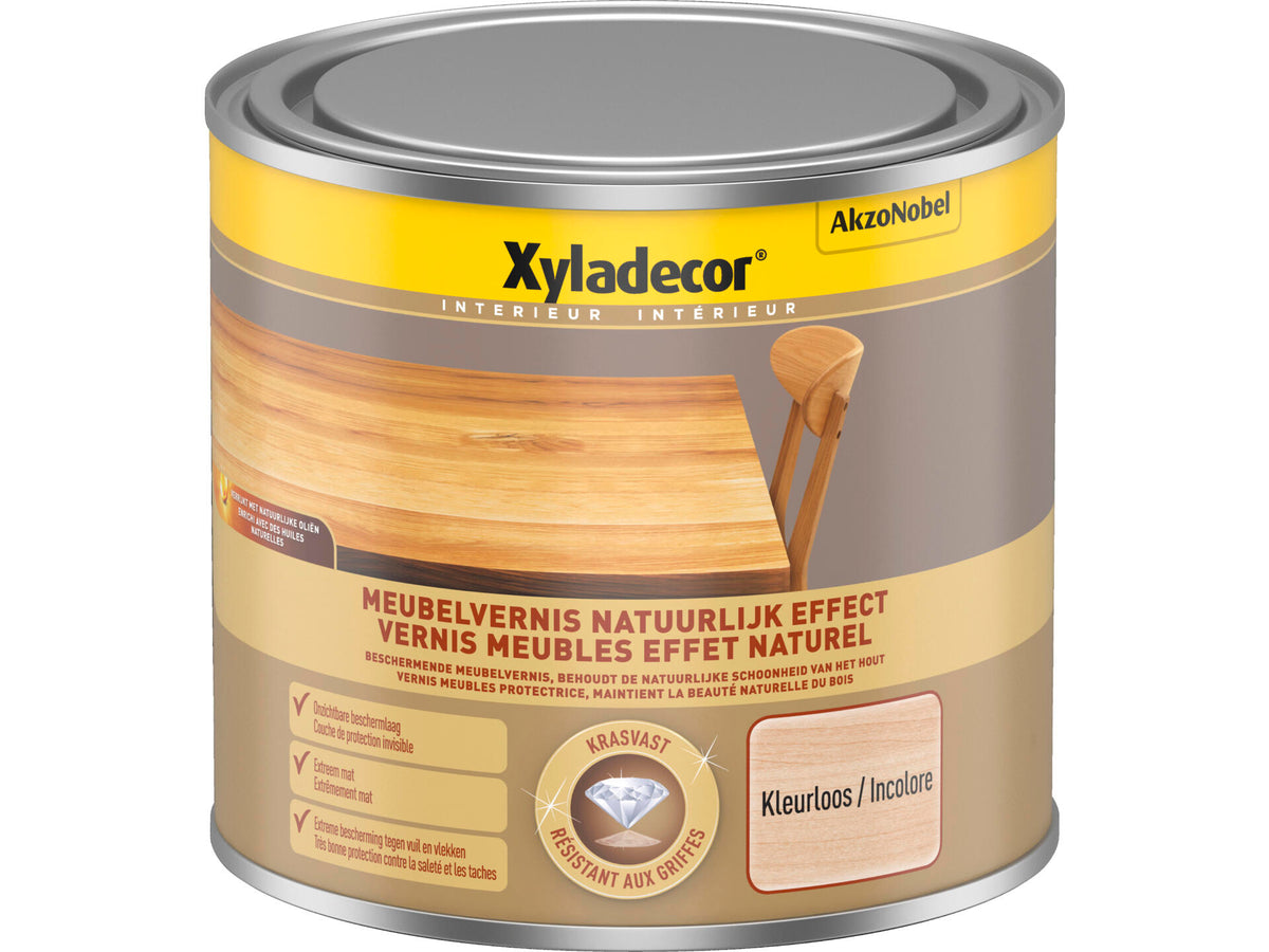Xyladecor vernis meubel natuurlijk effect 0,5l kleurloos