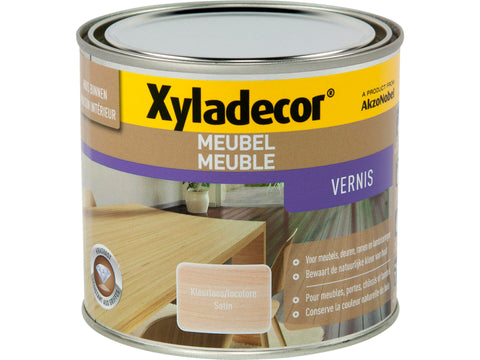 Xyladecor vernis meubel sneldrogend zijdeglans 0,5l kleurloos