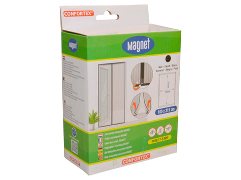 Confortex vliegendeur met magnetische sluiting 100x215 cm zwart