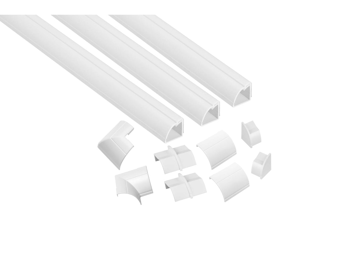 D-Line vloerlijst 22x22 mm 1m wit + accessoires
