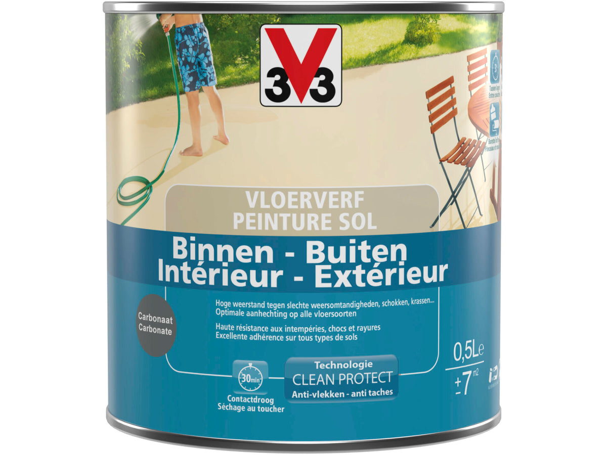 V33 vloerverf zijdeglans 0,5l carbonaat