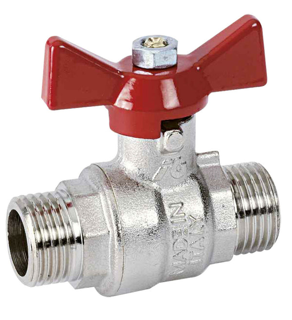 bolkraan met volle doorlaat vlinderhendel 3/4"MM