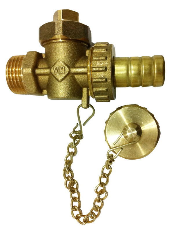 Vul- en aflaatkraan met stop en ketting 3/8"