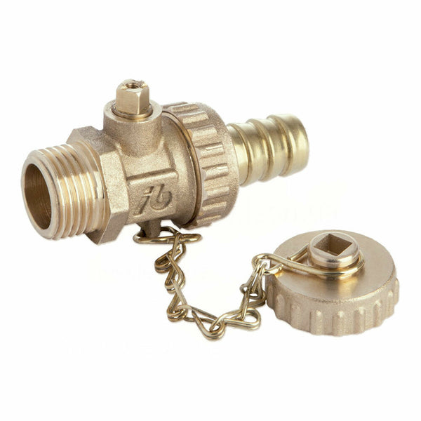 Robinet de remplissage et de vidange avec bouchon et chaînette 1/2"