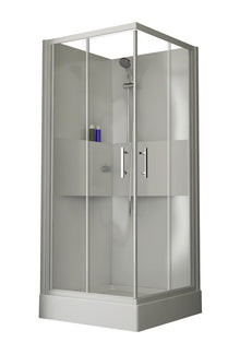 intro Lilou Basis cubicle shower en polystyrène 4mm brillant accès d'angle