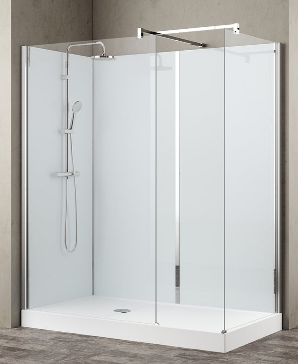 Van Marcke Collection Vidrio Walk-Inn 160x80cm receveur blanc siphon D90