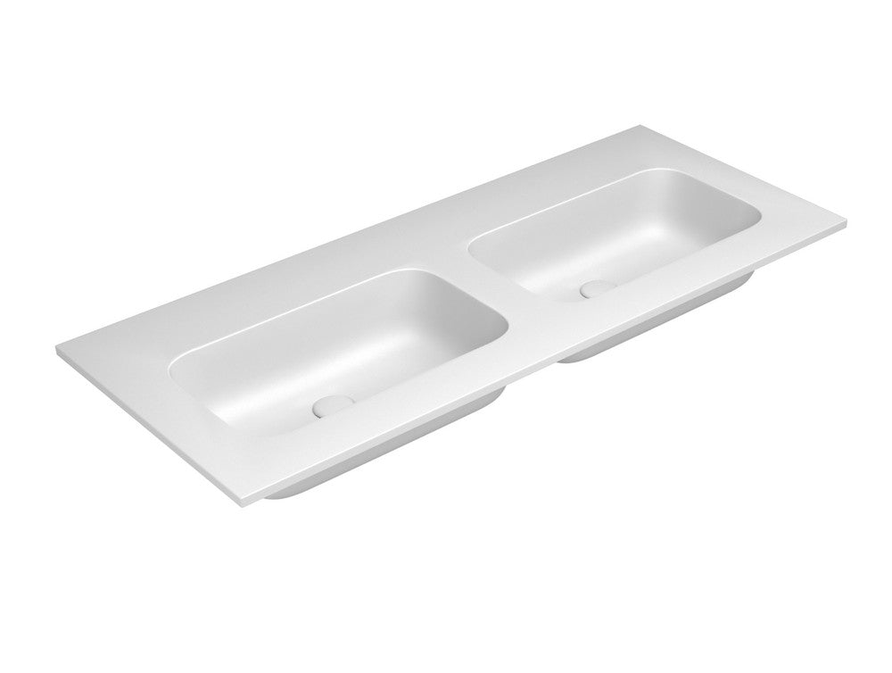 Van Marcke by Falper Fin tablet twin 2wastafels L1205xW505xH143mm mat wit
