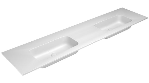 Van Marcke by Falper Fin tablette double 2lavabos L2005xW505xH143mm blanc mat