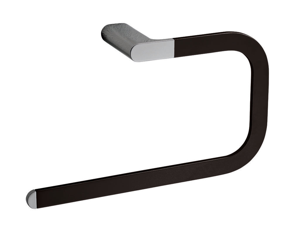 Van Marcke Collection Scura handoekring wand 280x160x80mm chromé zwart softtouch
