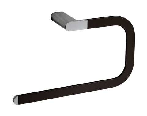Van Marcke Collection Scura handoekring wand 280x160x80mm chromé zwart softtouch
