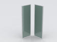 Isifix Adria achterwanden in wit mat veiligheidsglas 4mm profielen aluminium