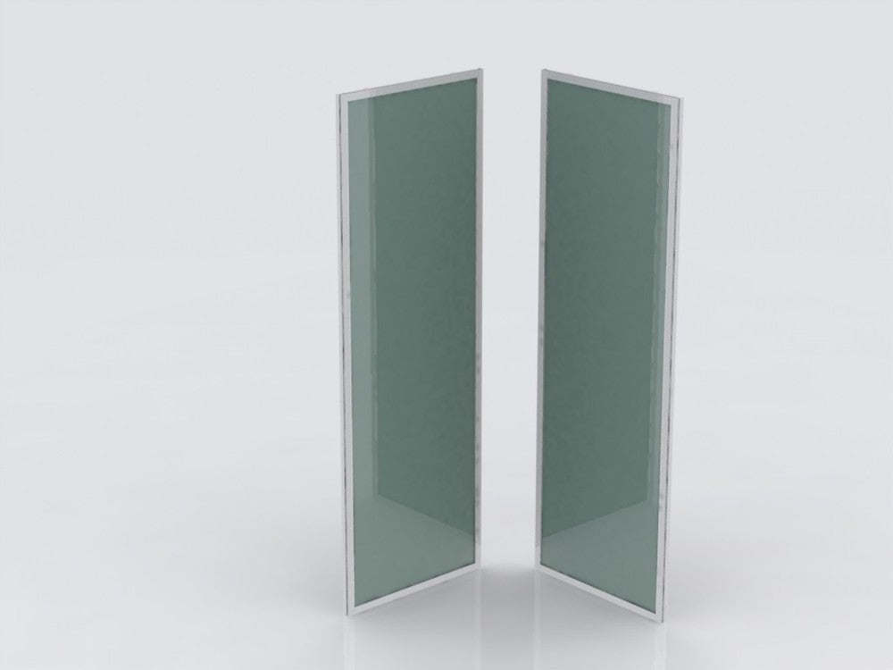 Isifix Adria achterwanden in wit mat veiligheidsglas 4mm profielen aluminium