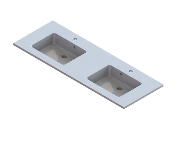 intro Taz geïntegreerde tablet mineraalmarmer met 2wastafels 1400x500mm wit