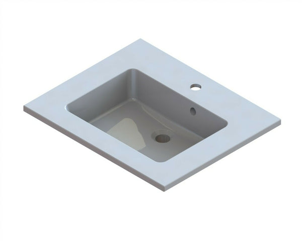intro Taz geïntegreerde tablet mineraalmarmer met 1wastafel 600x500mm wit