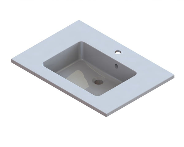 intro Taz geïntegreerde tablet mineraalmarmer met 1wastafel 700x500mm wit