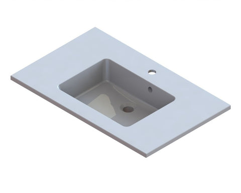 intro Taz geïntegreerde tablet mineraalmarmer met 1wastafel 800x500mm wit