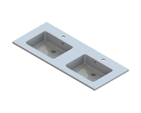intro Taz geïntegreerde tablet mineraalmarmer met 2wastafels 1200x500mm wit