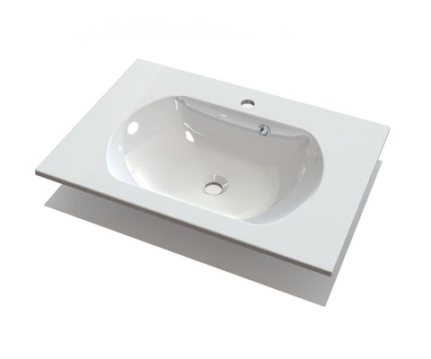 intro Neva geïntegreerde tablet kunstmarmer met 1wastafel 700x500x15mm wit